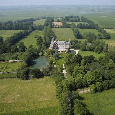 Vue aérienne du château de Colombières